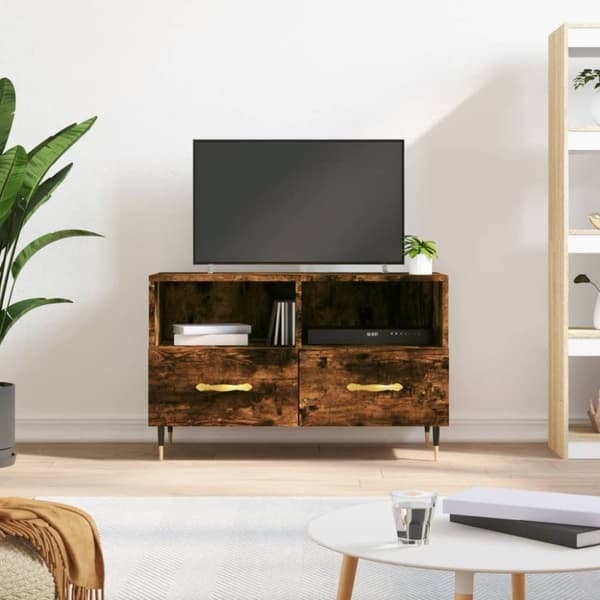 vidaXL TV-benk røkt eik 80x36x50 cm konstruert tre