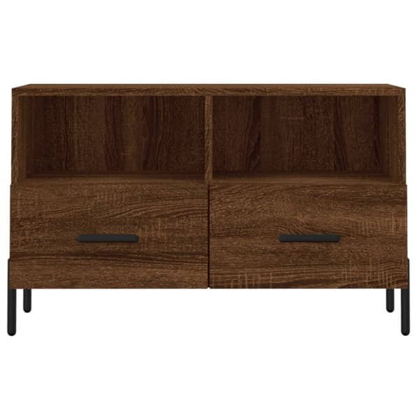 vidaXL TV-benk brun eik 80x36x50 cm konstruert tre
