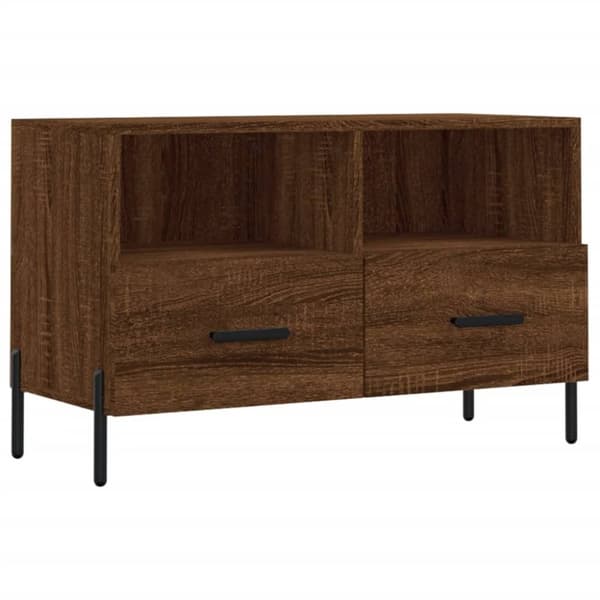 vidaXL TV-benk brun eik 80x36x50 cm konstruert tre