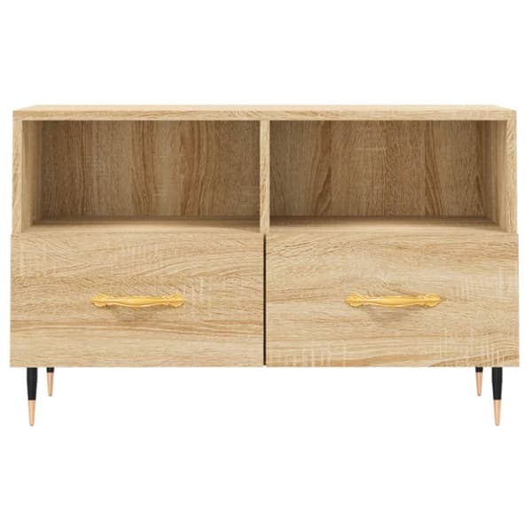 vidaXL TV-benk sonoma eik 80x36x50 cm konstruert tre