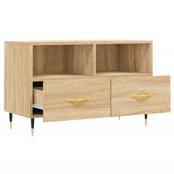 vidaXL TV-benk sonoma eik 80x36x50 cm konstruert tre