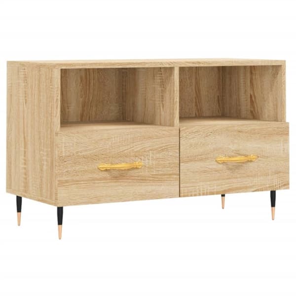 vidaXL TV-benk sonoma eik 80x36x50 cm konstruert tre
