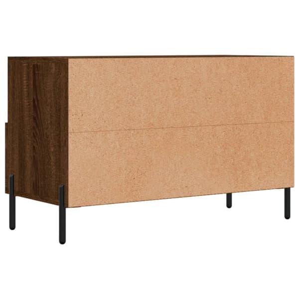 vidaXL tv-bord 80x36x50 cm konstrueret træ brun egetræsfarve