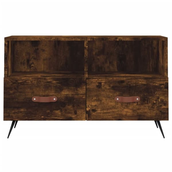 vidaXL tv-bord 80x36x50 cm konstrueret træ røget egetræsfarve
