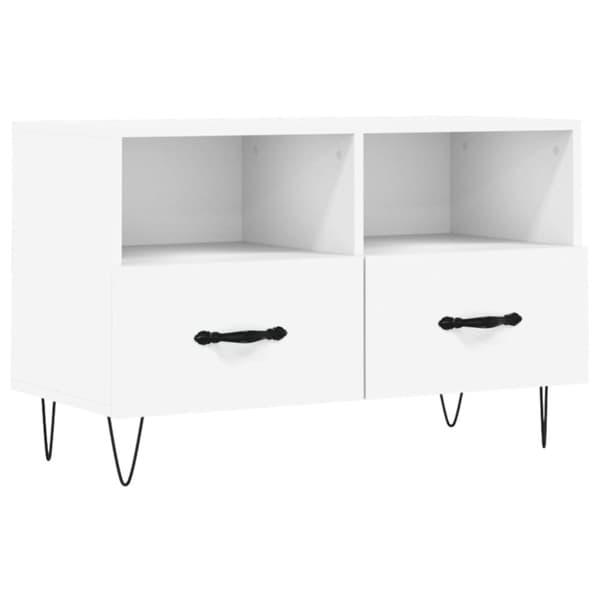 vidaXL TV-benk hvit 80x36x50 cm konstruert tre