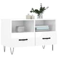 Miniatyrbilde 3 av 11: vidaXL TV-benk høyglans hvit 80x36x50 cm konstruert tre