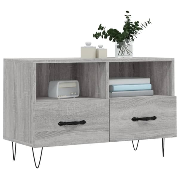 vidaXL TV-benk grå sonoma 80x36x50 cm konstruert tre