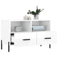 Miniatyrbild 4 av 11: vidaXL Tv-bänk vit högglans 80x36x50 cm konstruerat trä