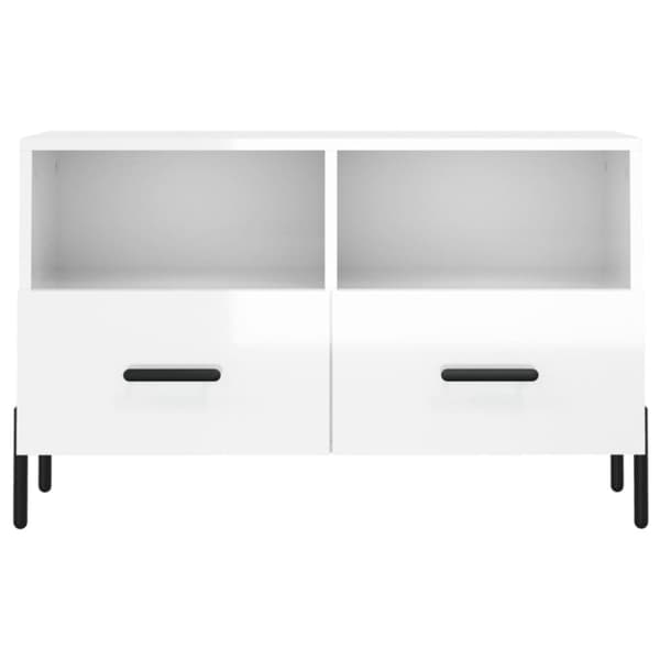 vidaXL Tv-bänk vit högglans 80x36x50 cm konstruerat trä