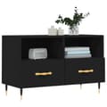 Miniatyrbilde 3 av 11: vidaXL TV-benk svart 80x36x50 cm konstruert tre