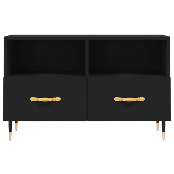 vidaXL TV-benk svart 80x36x50 cm konstruert tre