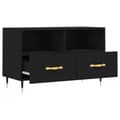 Miniatyrbilde 6 av 11: vidaXL TV-benk svart 80x36x50 cm konstruert tre