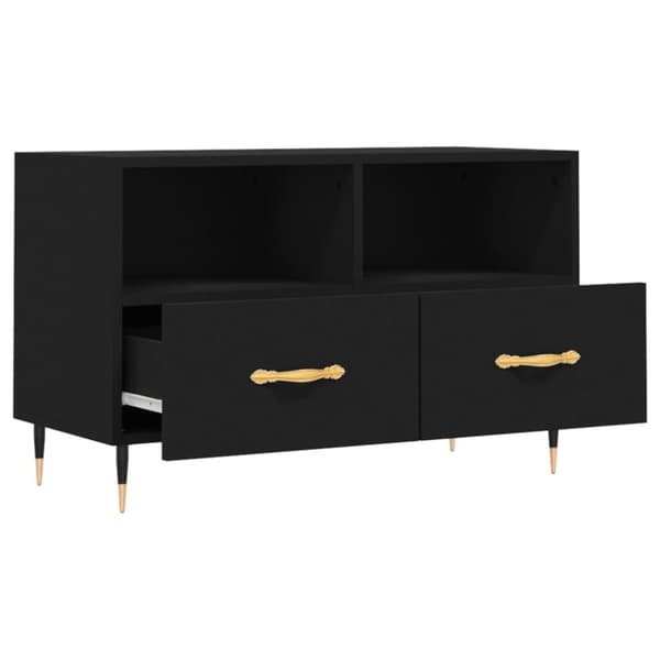 vidaXL TV-benk svart 80x36x50 cm konstruert tre
