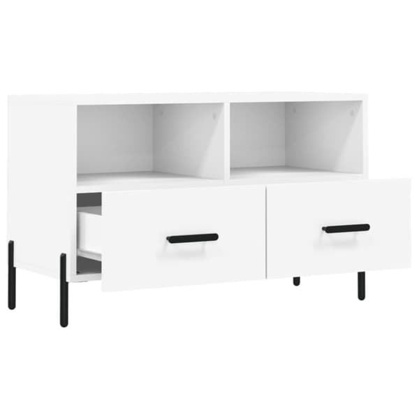 vidaXL TV-benk hvit 80x36x50 cm konstruert tre