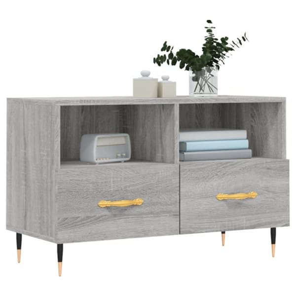 vidaXL TV-benk grå sonoma 80x36x50 cm konstruert tre