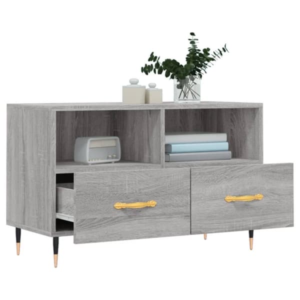 vidaXL TV-benk grå sonoma 80x36x50 cm konstruert tre