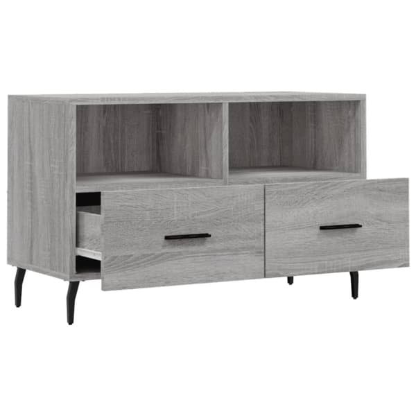 vidaXL tv-bord 80x36x50 cm konstrueret træ grå sonoma-eg