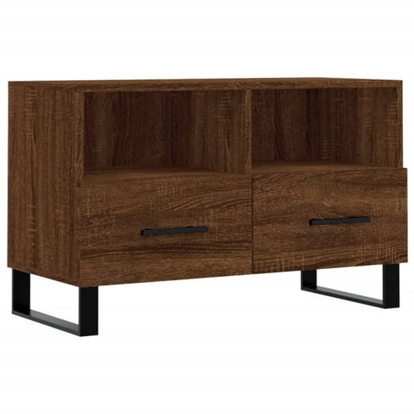 vidaXL TV-benk brun eik 80x36x50 cm konstruert tre