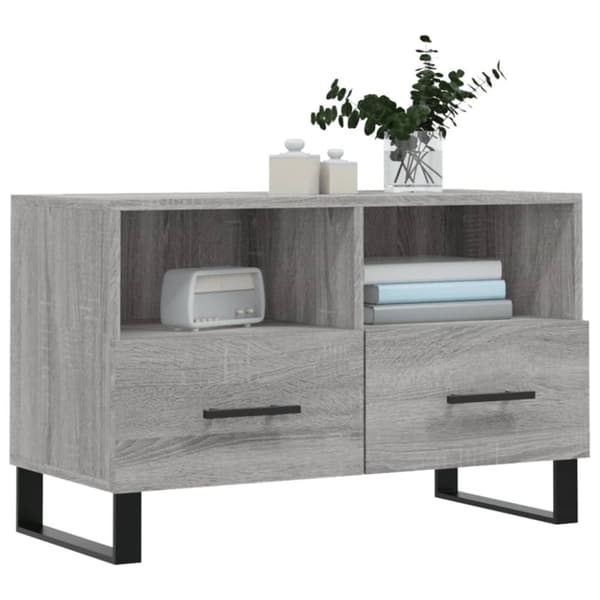 vidaXL TV-benk grå sonoma 80x36x50 cm konstruert tre