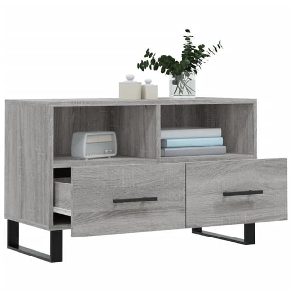 vidaXL TV-benk grå sonoma 80x36x50 cm konstruert tre