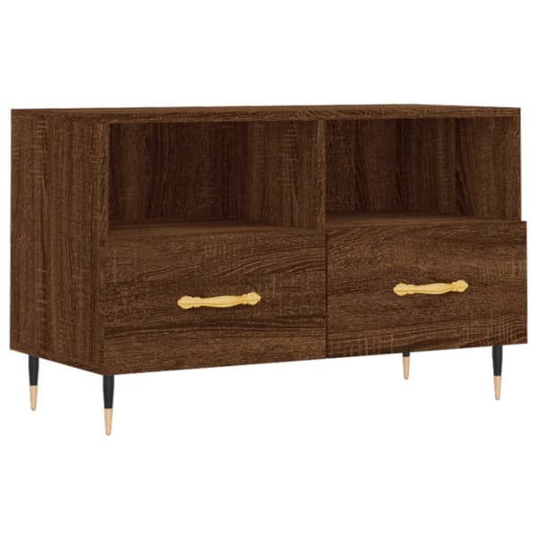 vidaXL TV-benk brun eik 80x36x50 cm konstruert tre