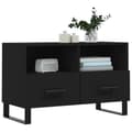 Miniatyrbilde 3 av 11: vidaXL TV-benk svart 80x36x50 cm konstruert tre