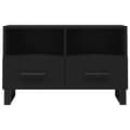 Miniatyrbilde 5 av 11: vidaXL TV-benk svart 80x36x50 cm konstruert tre