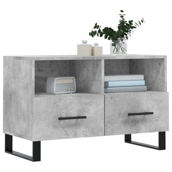 vidaXL TV-benk betonggrå 80x36x50 cm konstruert tre