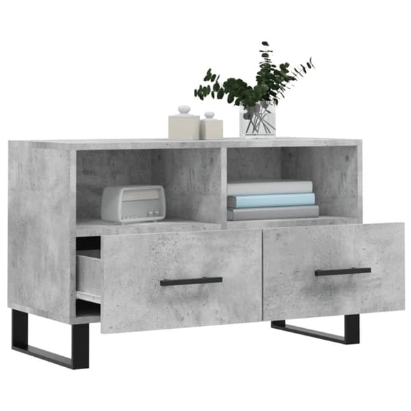vidaXL TV-benk betonggrå 80x36x50 cm konstruert tre