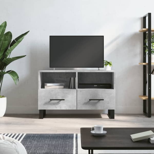 vidaXL TV-benk betonggrå 80x36x50 cm konstruert tre