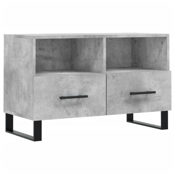 vidaXL tv-bord 80x36x50 cm konstrueret træ betongrå