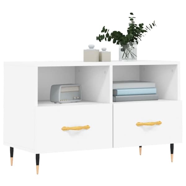 vidaXL tv-bord 80x36x50 cm konstrueret træ hvid