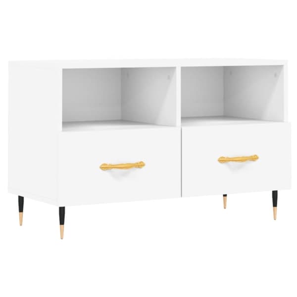 vidaXL tv-bord 80x36x50 cm konstrueret træ hvid