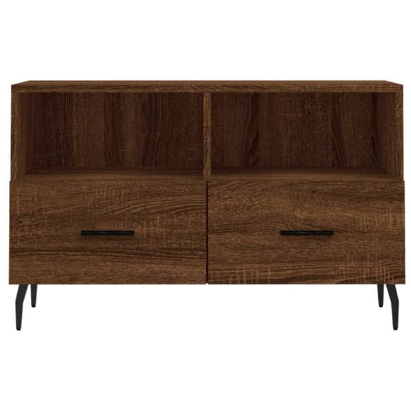 vidaXL TV-benk brun eik 80x36x50 cm konstruert tre