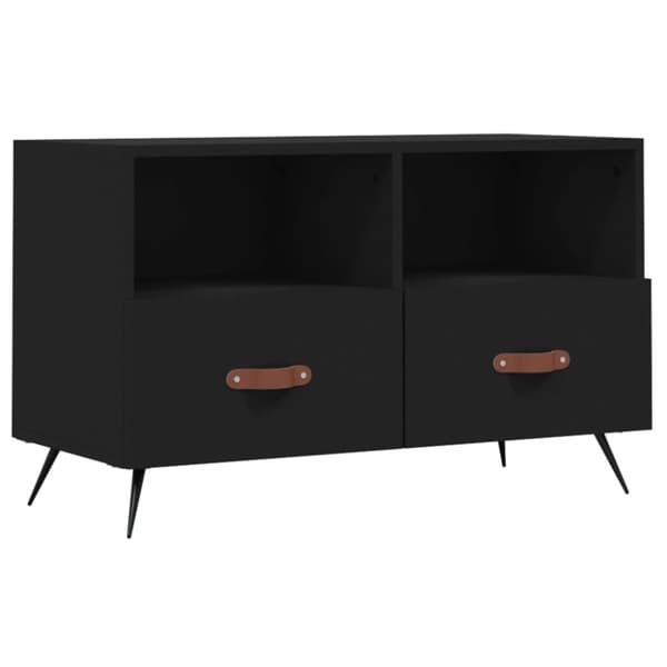 vidaXL TV-benk svart 80x36x50 cm konstruert tre