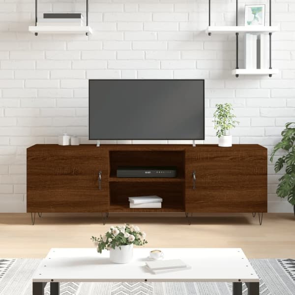 vidaXL TV-benk brun eik 150x30x50 cm konstruert tre