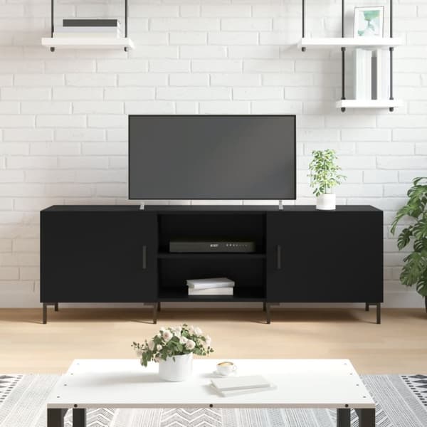 vidaXL TV-benk svart 150x30x50 cm konstruert tre