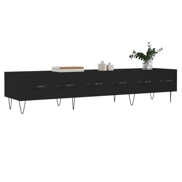 vidaXL tv-bord 150x36x30 cm konstrueret træ sort