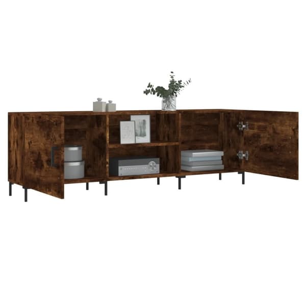 vidaXL TV-benk røkt eik 150x30x50 cm konstruert tre
