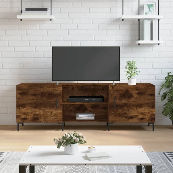 vidaXL TV-benk røkt eik 150x30x50 cm konstruert tre