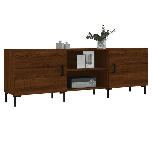 vidaXL tv-bord 150x30x50 cm konstrueret træ brun egetræsfarve