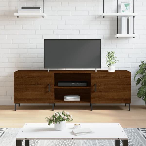 vidaXL tv-bord 150x30x50 cm konstrueret træ brun egetræsfarve