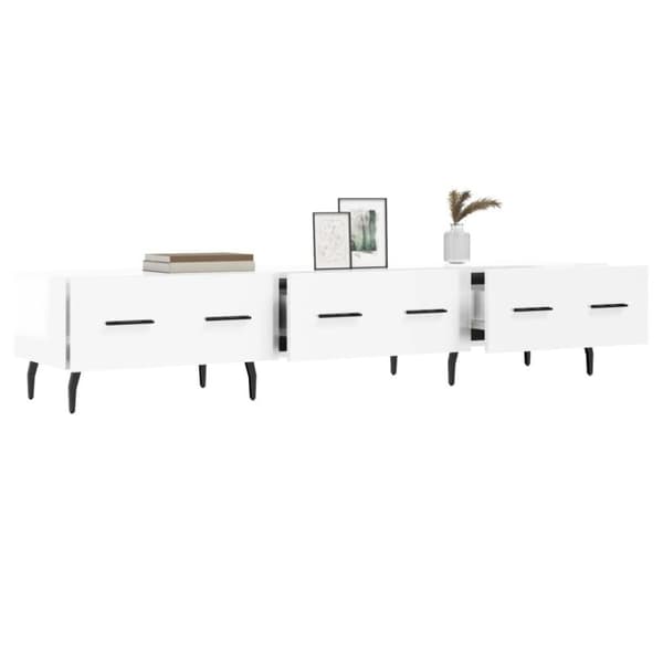 vidaXL TV-benk høyglans hvit 150x36x30 cm konstruert tre