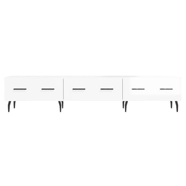 vidaXL TV-benk høyglans hvit 150x36x30 cm konstruert tre
