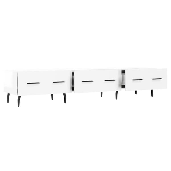 vidaXL TV-benk høyglans hvit 150x36x30 cm konstruert tre