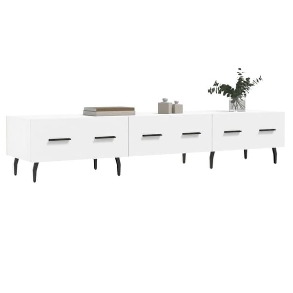 vidaXL TV-benk hvit 150x36x30 cm konstruert tre
