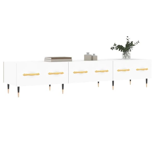 vidaXL TV-benk hvit 150x36x30 cm konstruert tre