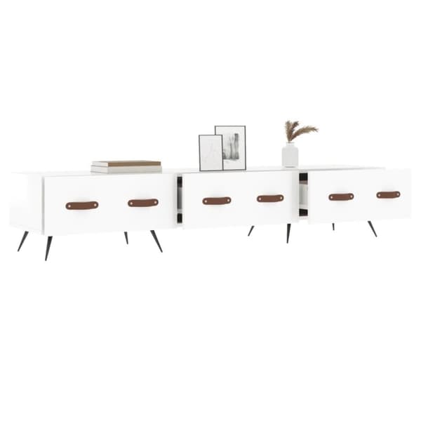 vidaXL Tv-bänk vit högglans 80x36x50 cm konstruerat trä