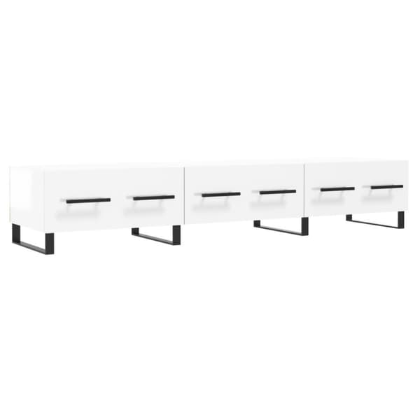 vidaXL TV-benk høyglans hvit 150x36x30 cm konstruert tre