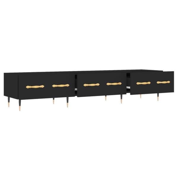 vidaXL TV-benk svart 150x36x30 cm konstruert tre